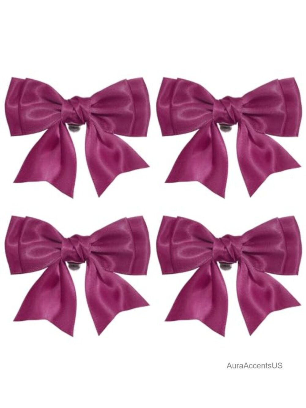 Satin Bow Shoe Clips for Women – Elegant Shoe Decoration Charms – 4 Pack